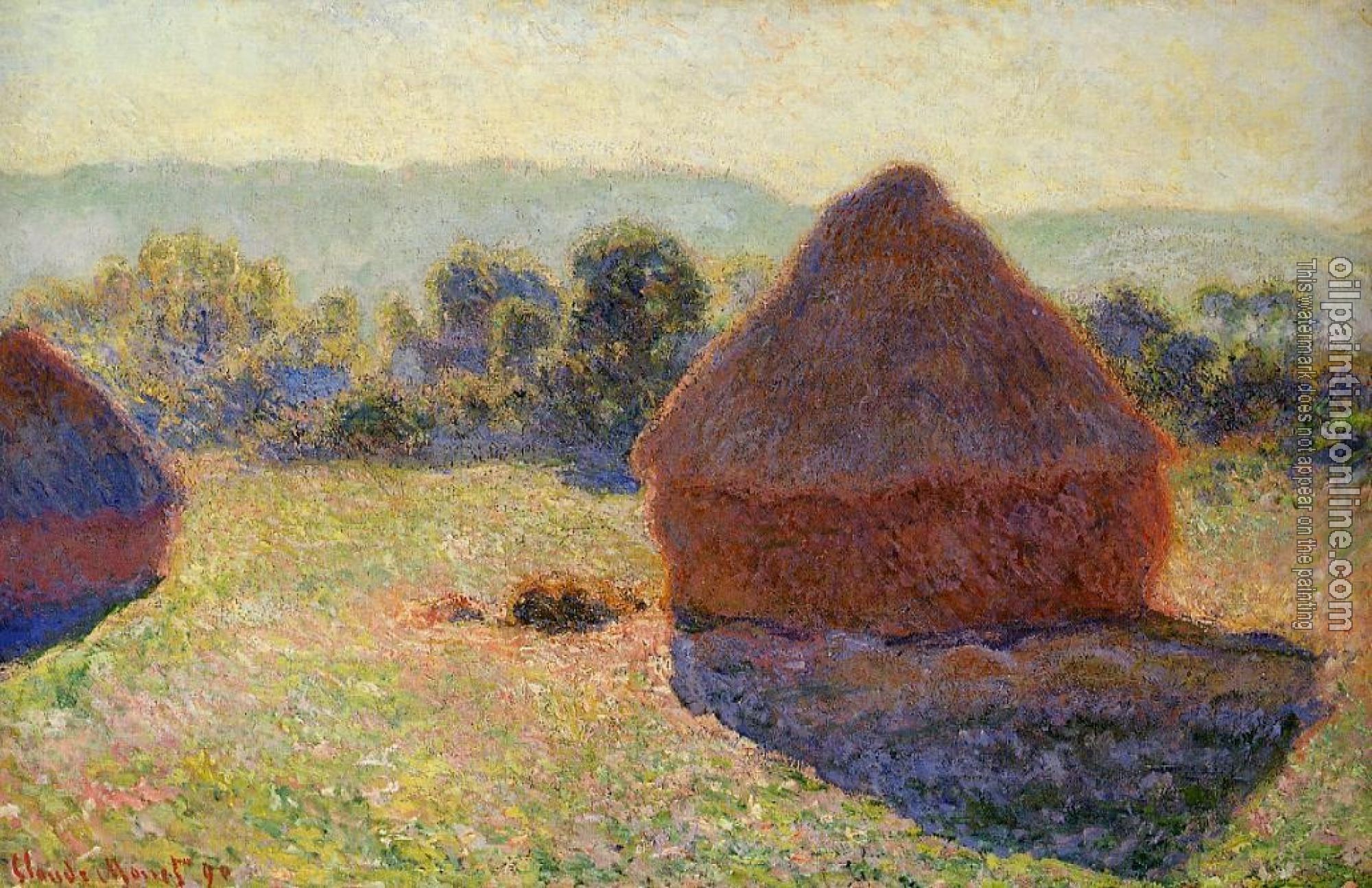 Monet, Claude Oscar - Grainstacks in the Sunlight, Midday